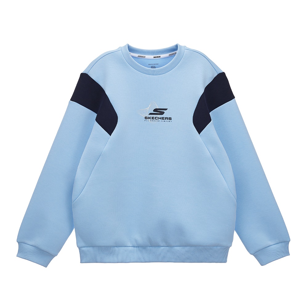 [스케쳐스 어패럴] 남아 아트웍 배색 니트 풀오버