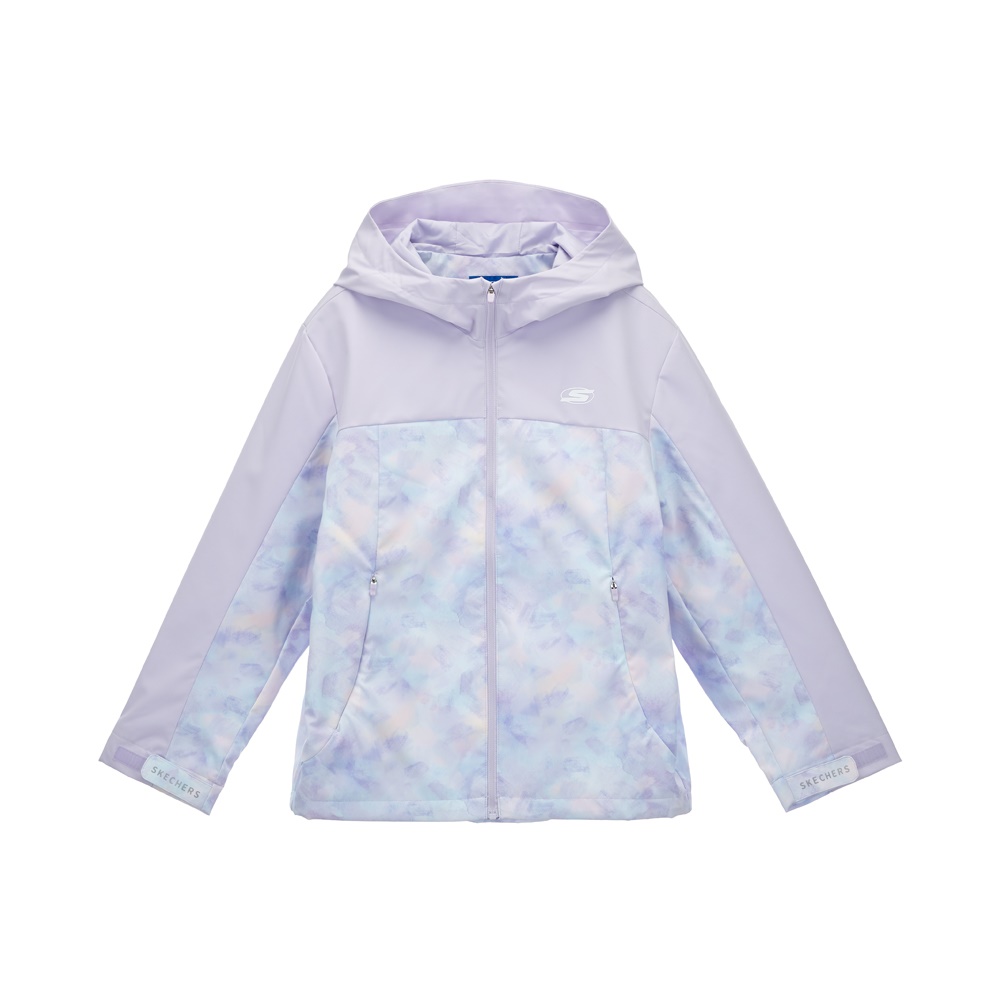 [스케쳐스 어패럴] 여아 프린트 배색 바람막이 우븐 후드 자켓