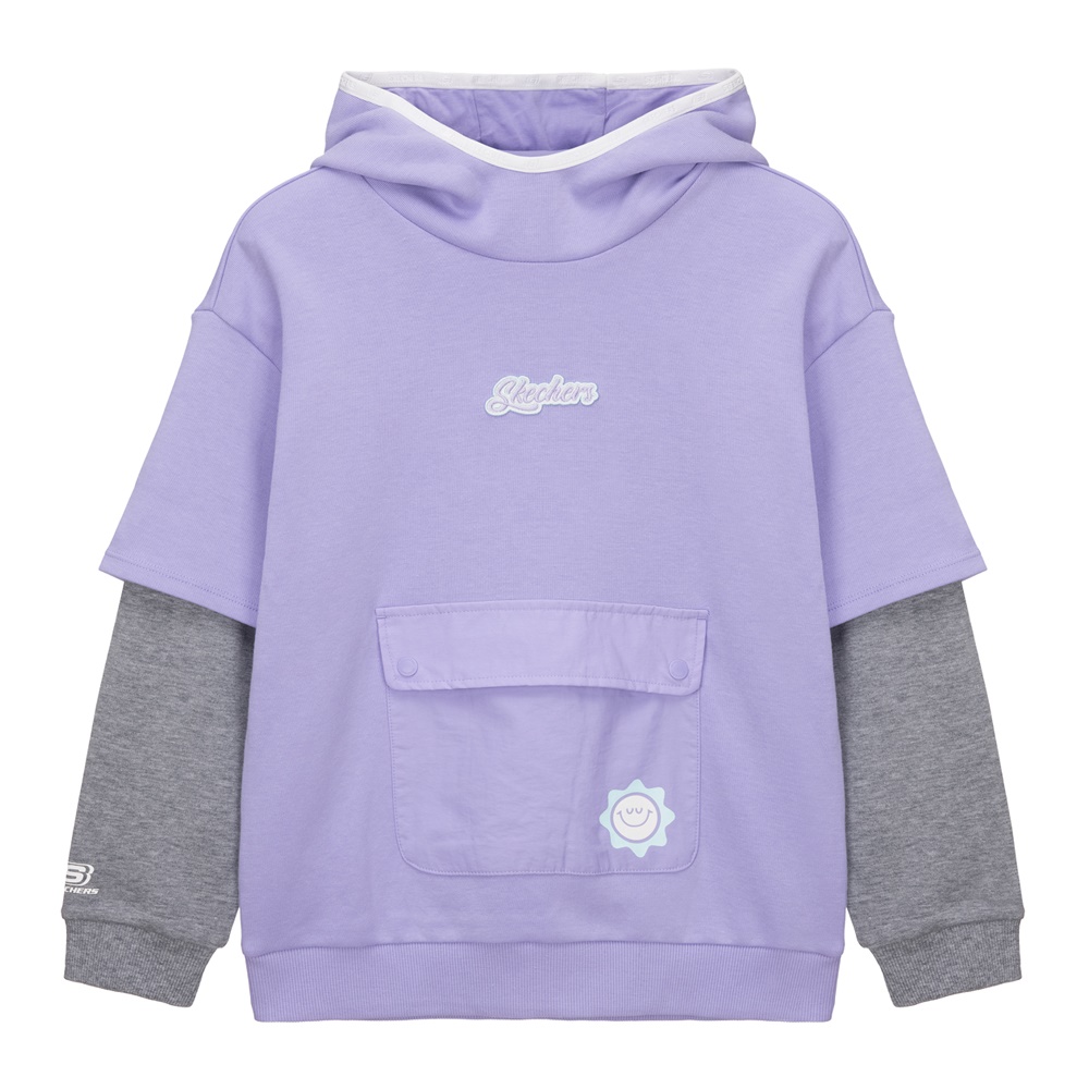 여아 레이어드 후드 티셔츠