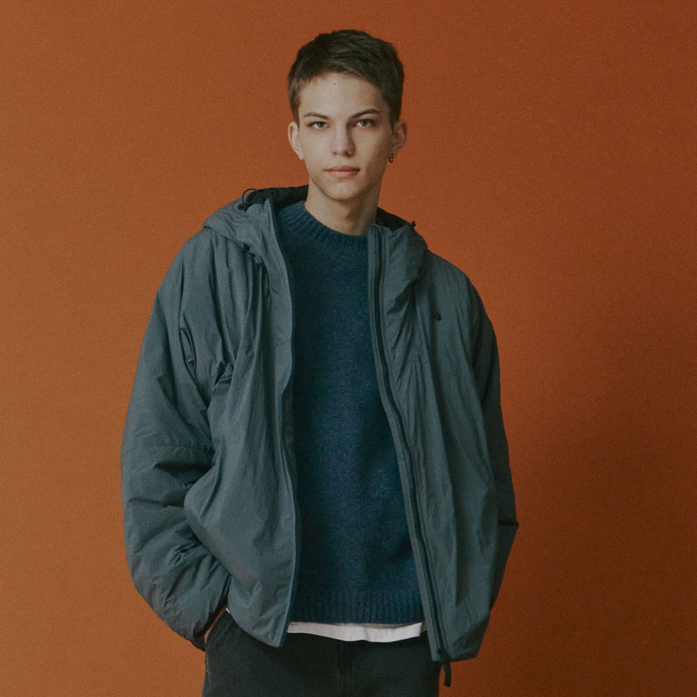 남성 경량 후드 패딩 점퍼