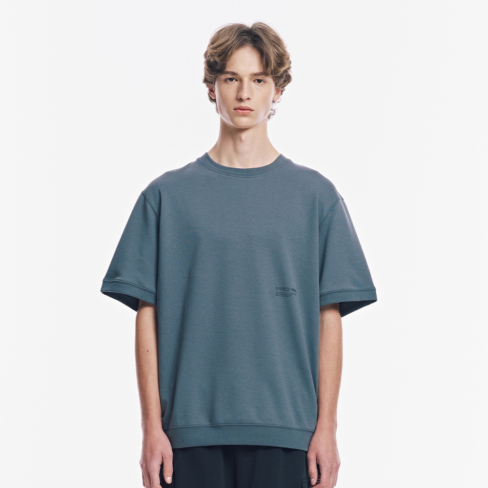 [스케쳐스 어패럴] 남성 더블 니트 반팔 맨투맨 티셔츠