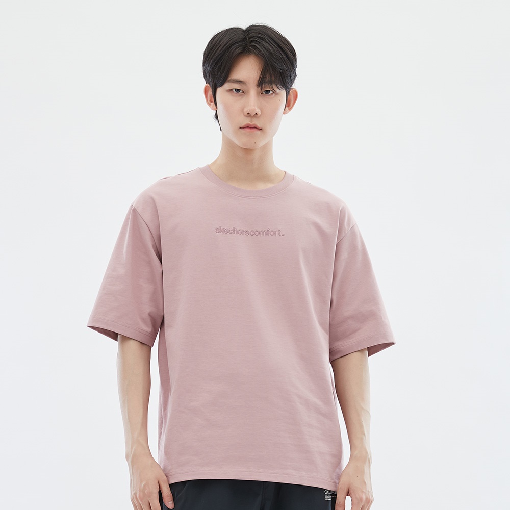 [스케쳐스 어패럴] 유니 컴포트 로고 코튼 니트 티셔츠