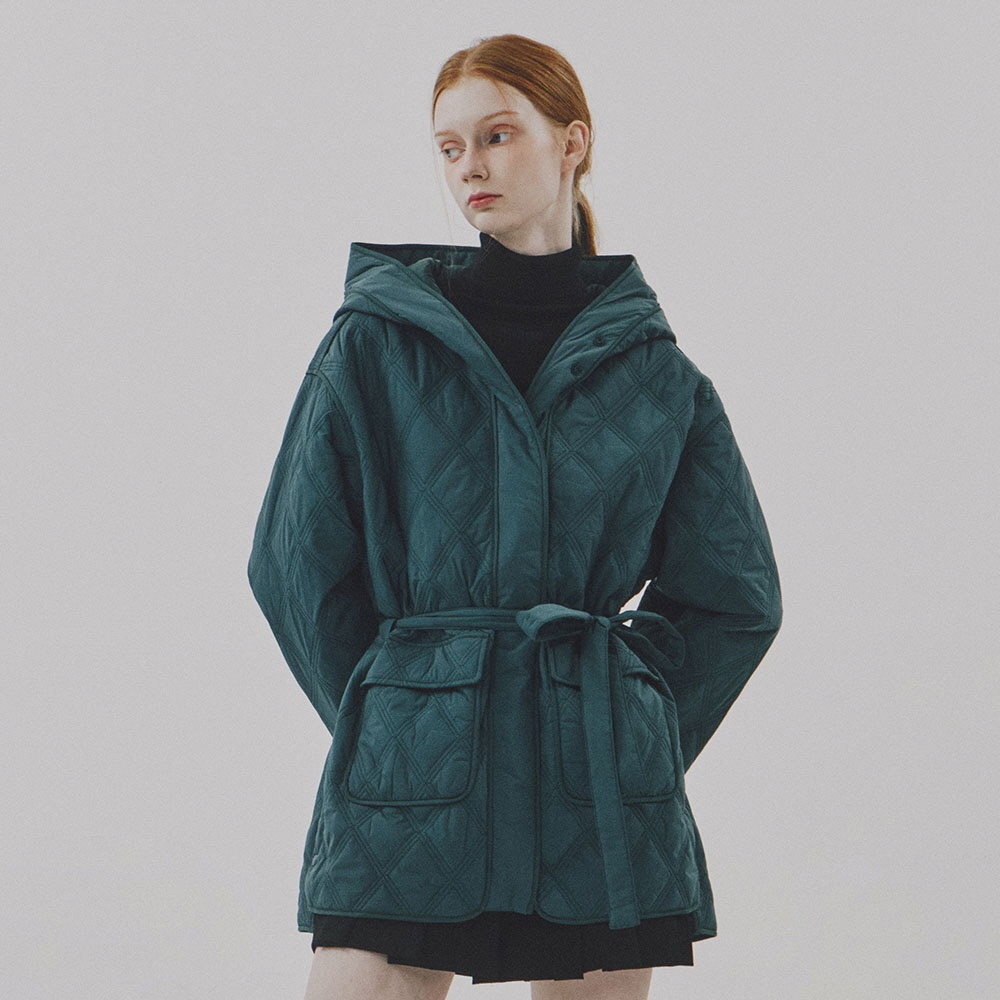 여성 변형 패딩 퀼팅 점퍼