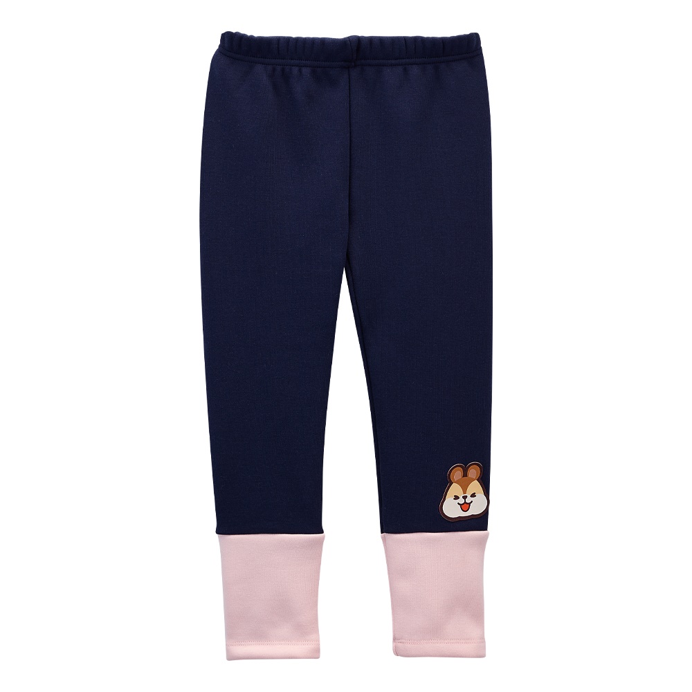 여아 배색 기모 레깅스