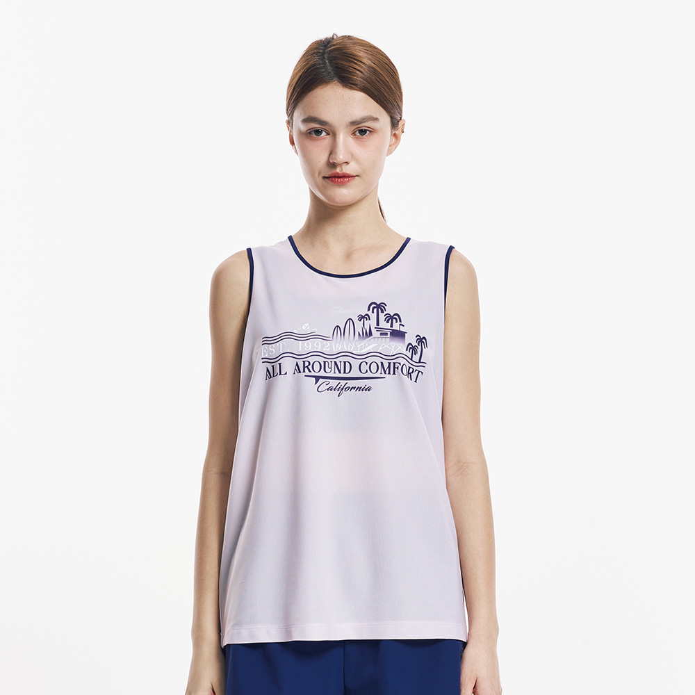 [스케쳐스 어패럴] 여성 오션 그래픽 슬리브리스