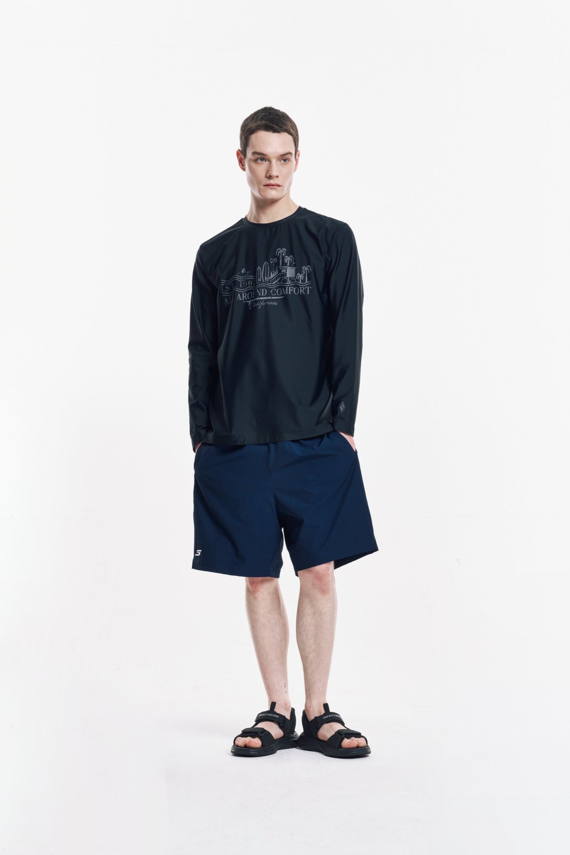 [스케쳐스 어패럴] 남성 오션 그래픽 래쉬가드