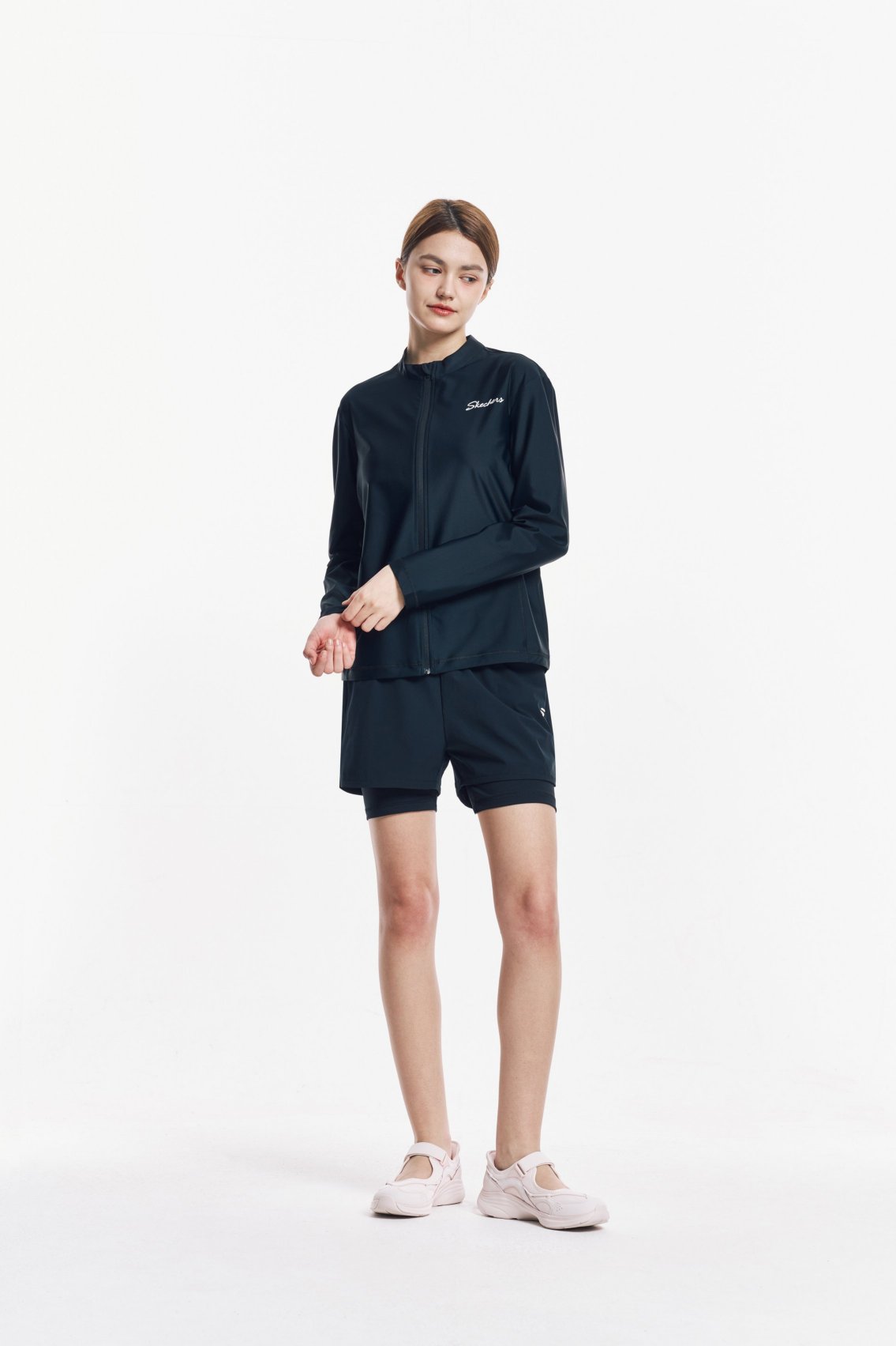 [스케쳐스 어패럴] 여성 오션 그래픽 집업 래쉬가드